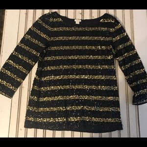 J. Crew sequin striped top